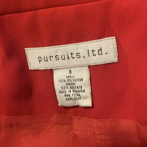 PURSUITS LTD. Size 8. Embroidered Skirt Suit. Lined. Button Up. DD - Picture 9 of 9